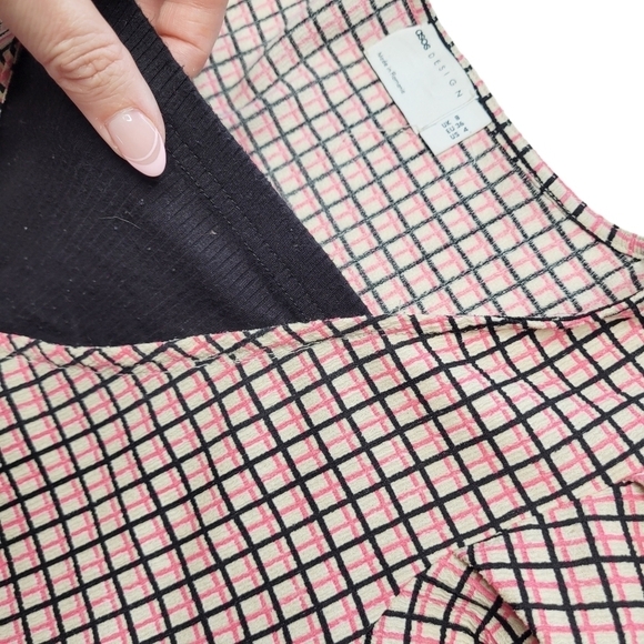 ASOS Checkered Midi Dress - Black and White - Picture 6 of 12